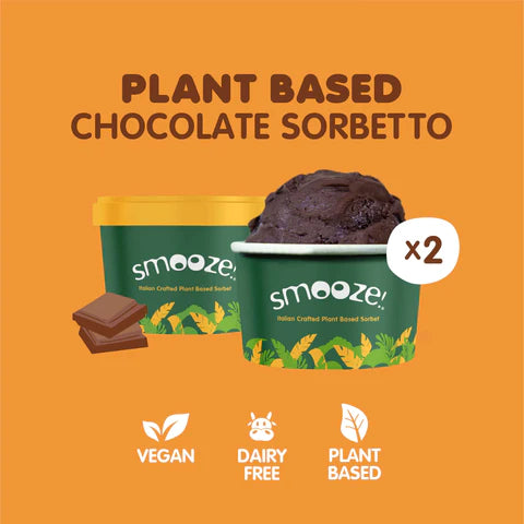 Smooze!™ Chocolate Sorbetto - Italian Crafted Plant-Based Sorbet (2 Tubs)