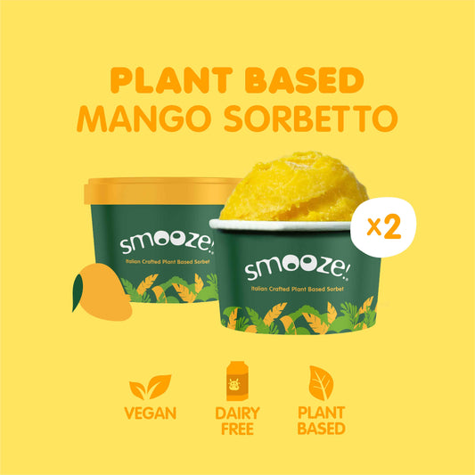 Smooze!™ Mango Sorbetto - Italian Crafted Plant-Based Sorbet (2 Tubs)